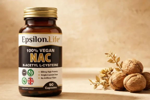 epsilon life nac supplement n-acetyl-cysteine vegan no artificial fillers