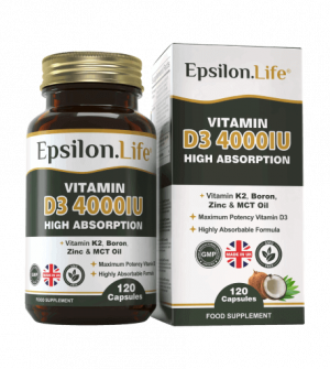 Vitamin D3 4000iu Capsules with Vitamin K2, Zinc, Boron and MCT Oil for optimal absorption